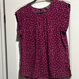 Elegant Plum Polka Dot Blouse